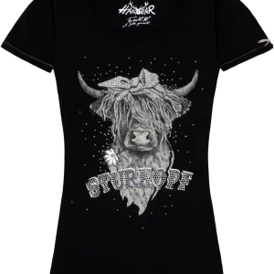 Damen T-Shirt 'Sturkopf' mit Hochlandrind-Druck