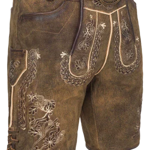 Kurze Herren Lederhose mit Gürtel
