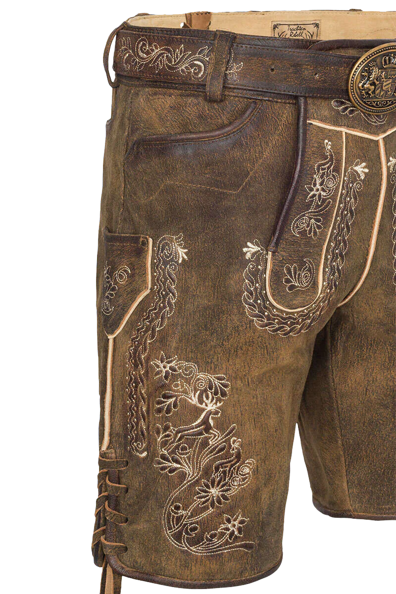 Kurze Herren Lederhose mit Gürtel – Bild 5