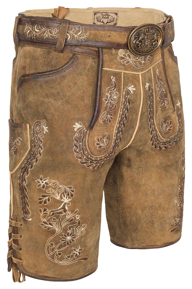 Kurze Herren Lederhose mit Gürtel – Bild 9